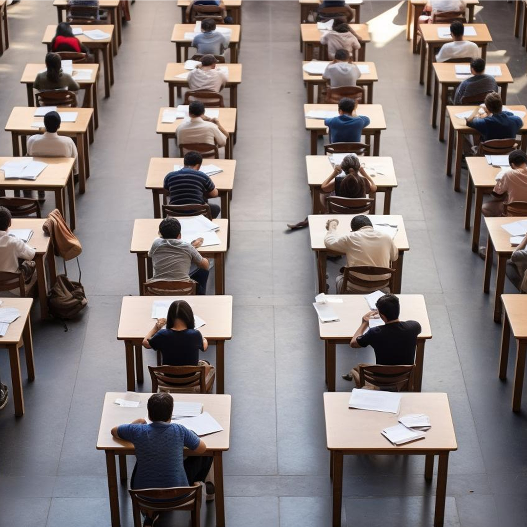 studenti seduti per test di ammissione medicina