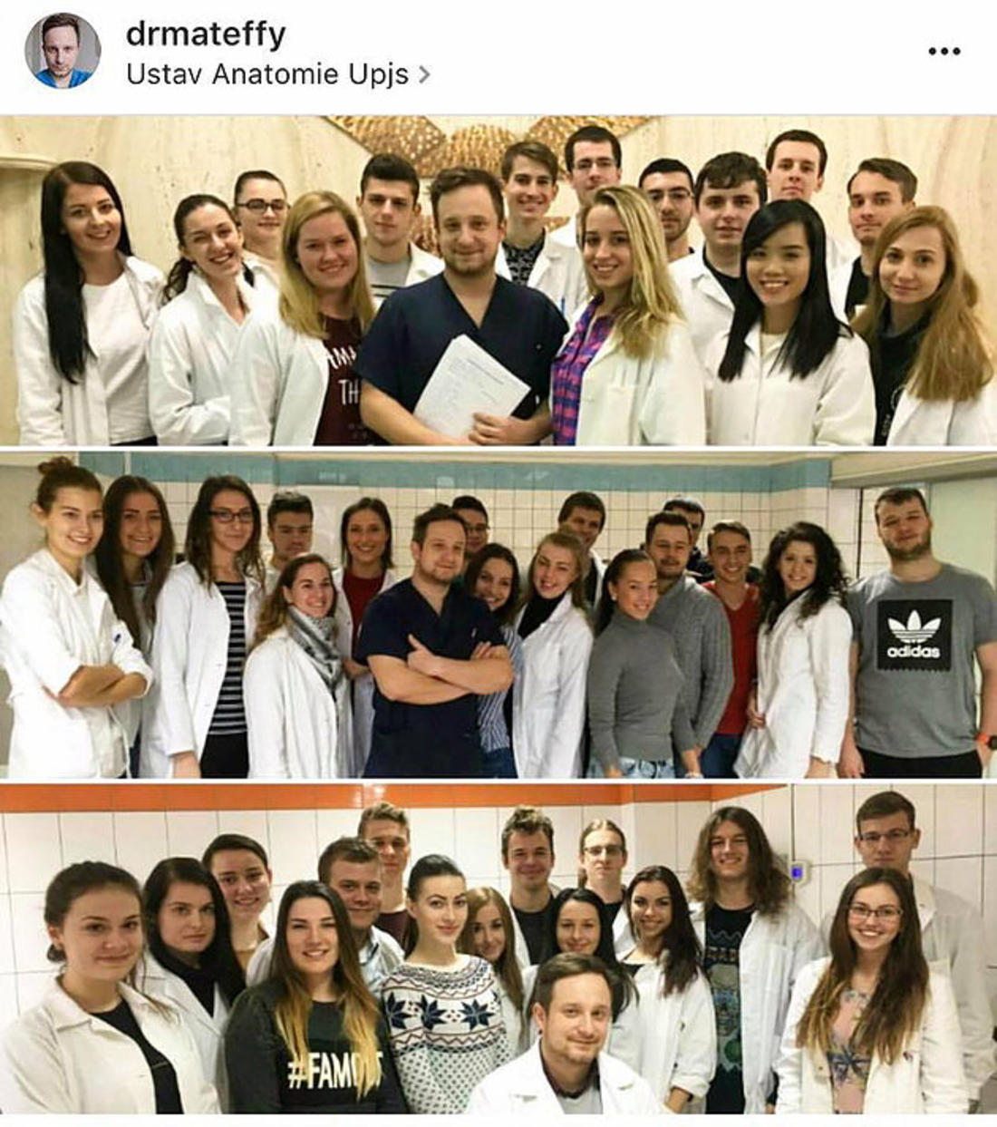  Lezione di Anatomia presso la Facoltà di Medicina alla UPJS di Kosice con il Prof. Mateffy.